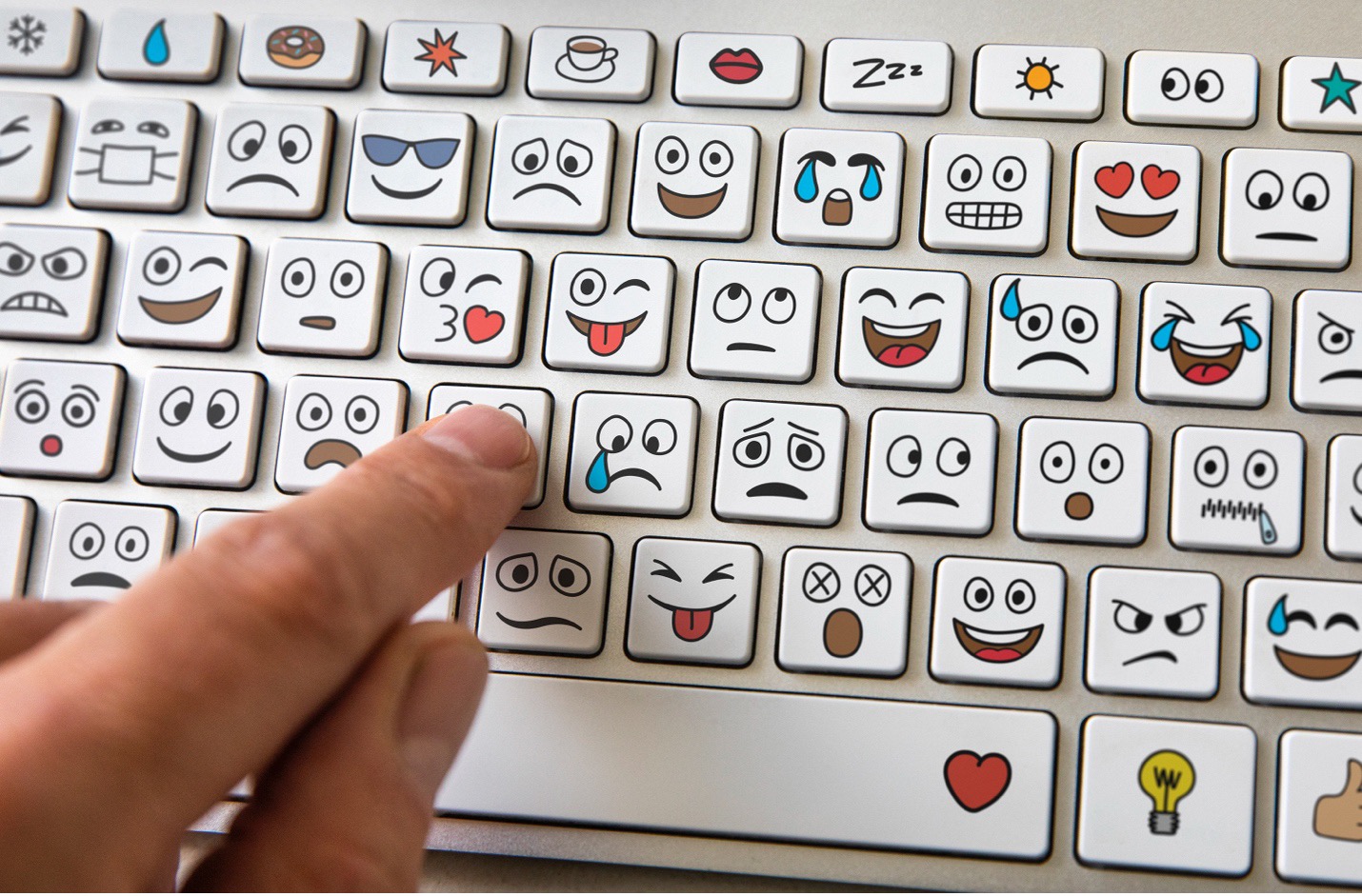Keyboard with emoji faces