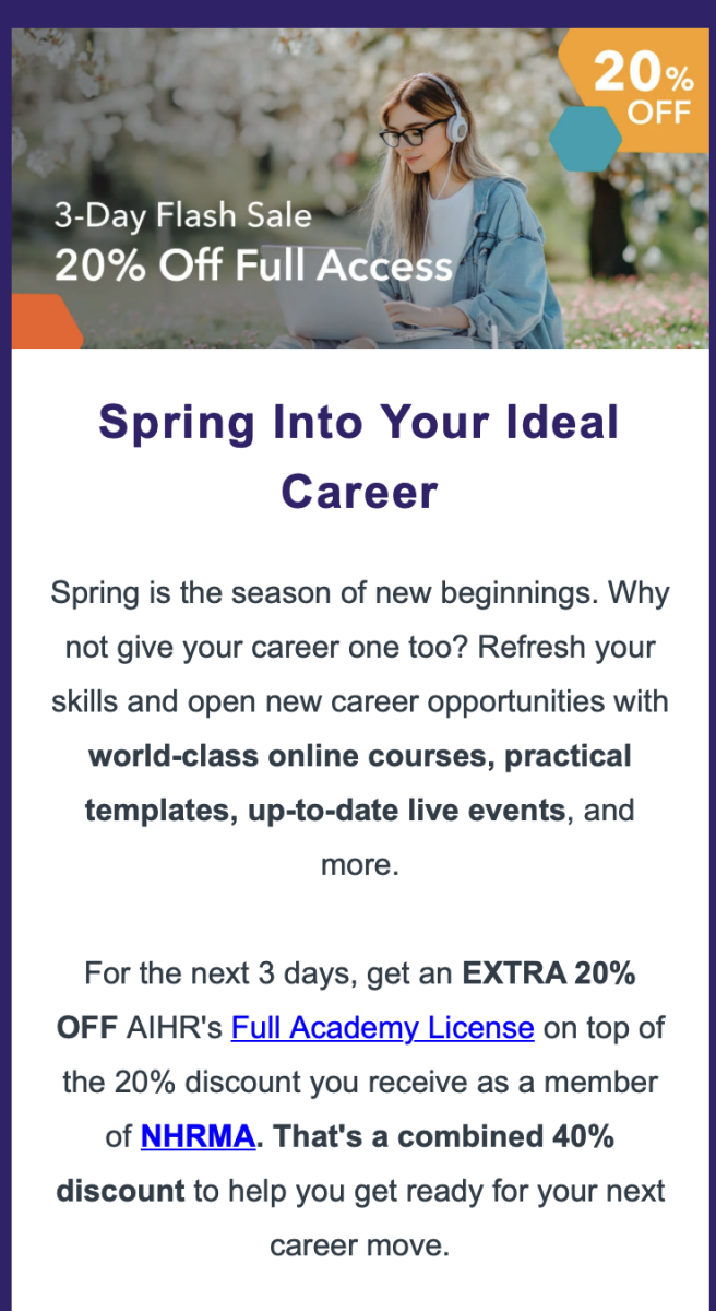 AIHR NHRMA Spring Flash Sale