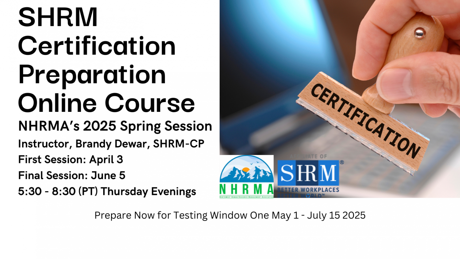 NHRMA Spring Course for Certification Prep