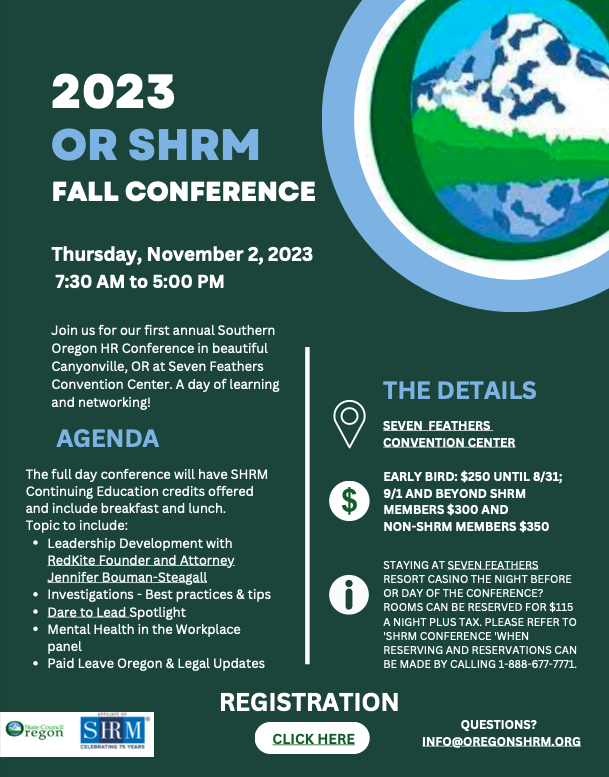 Southern Oregon SHRM Fall Conference 2023